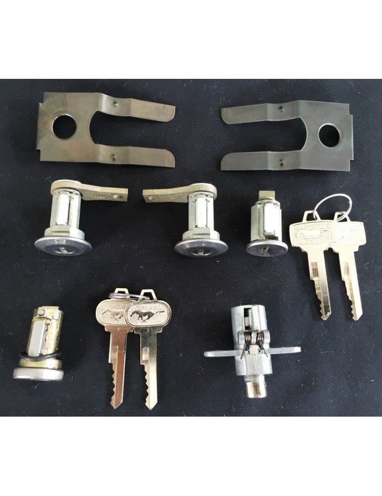 1964 65 Mustang Ignition, Door and Trunk (Boot) Lock Set With Pony Keys